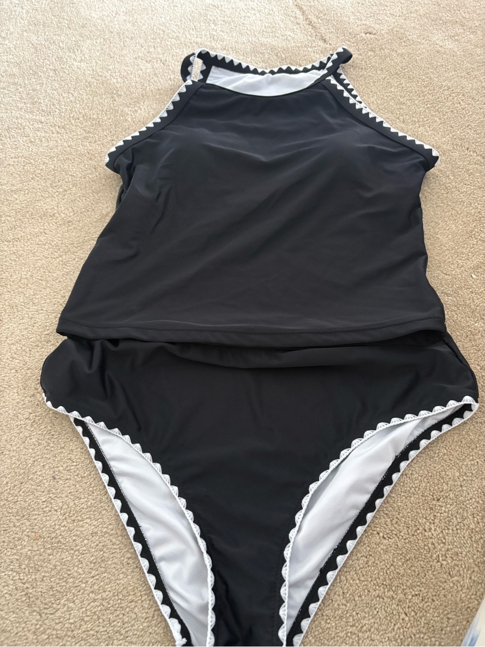 Beachsissi Black Women's High-Neck Tankini Swim Set